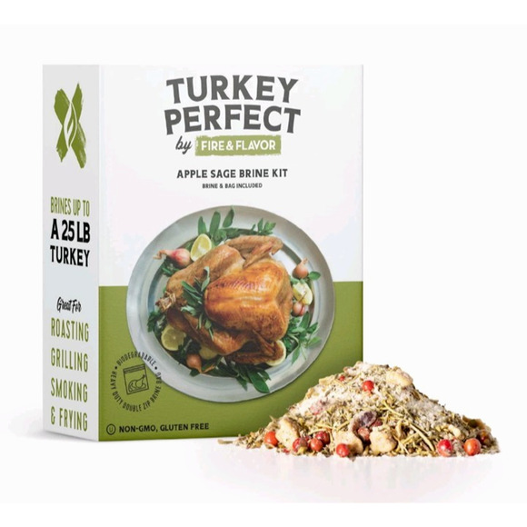 Fire & Flavor Turkey Perfect Apple Sage Brine Kit Thanksgiving Turkey Season Kit - Picture 1 of 7